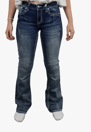 Grace In LA CLOTHING-Womens Jeans Grace In LA Womens Aztec Pocket Jean