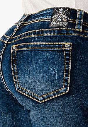 Grace In LA CLOTHING-Womens Jeans Grace In LA Womens Boot Cut Jean