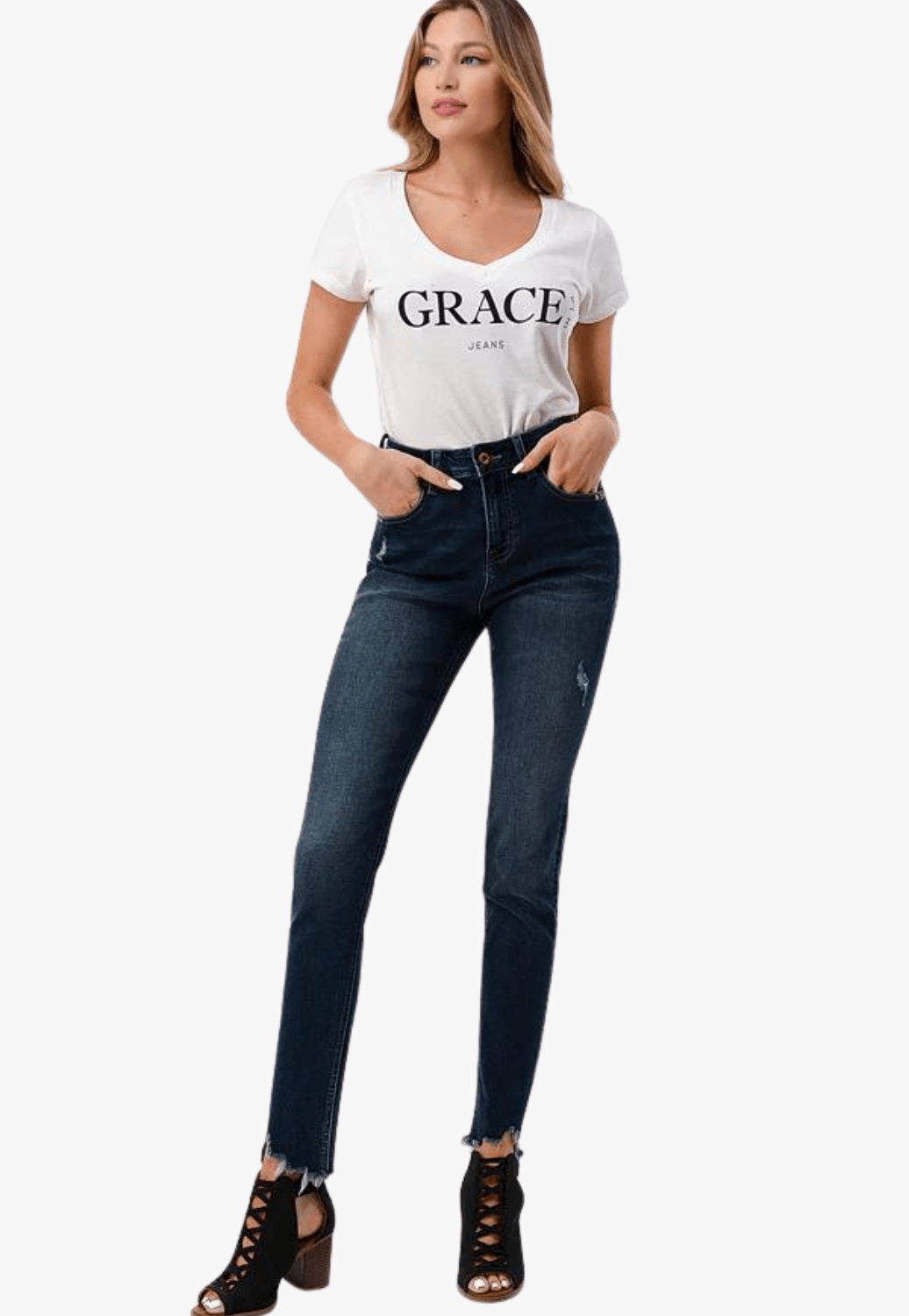 Grace In LA CLOTHING-Womens Jeans Grace In LA Womens Plus Size Jean