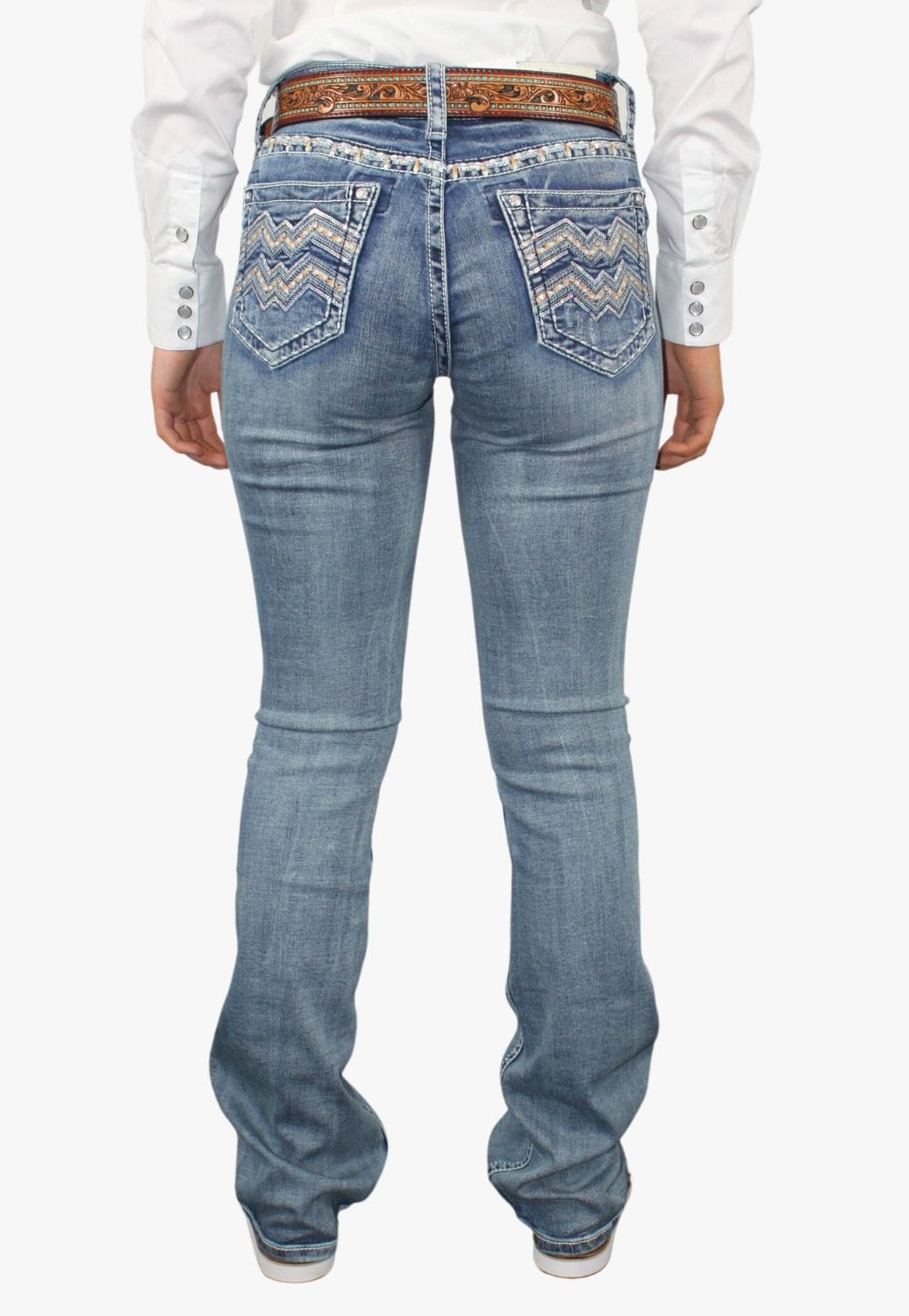 Grace In LA CLOTHING-Womens Jeans Grace In LA Womens Wave Stitch Jean
