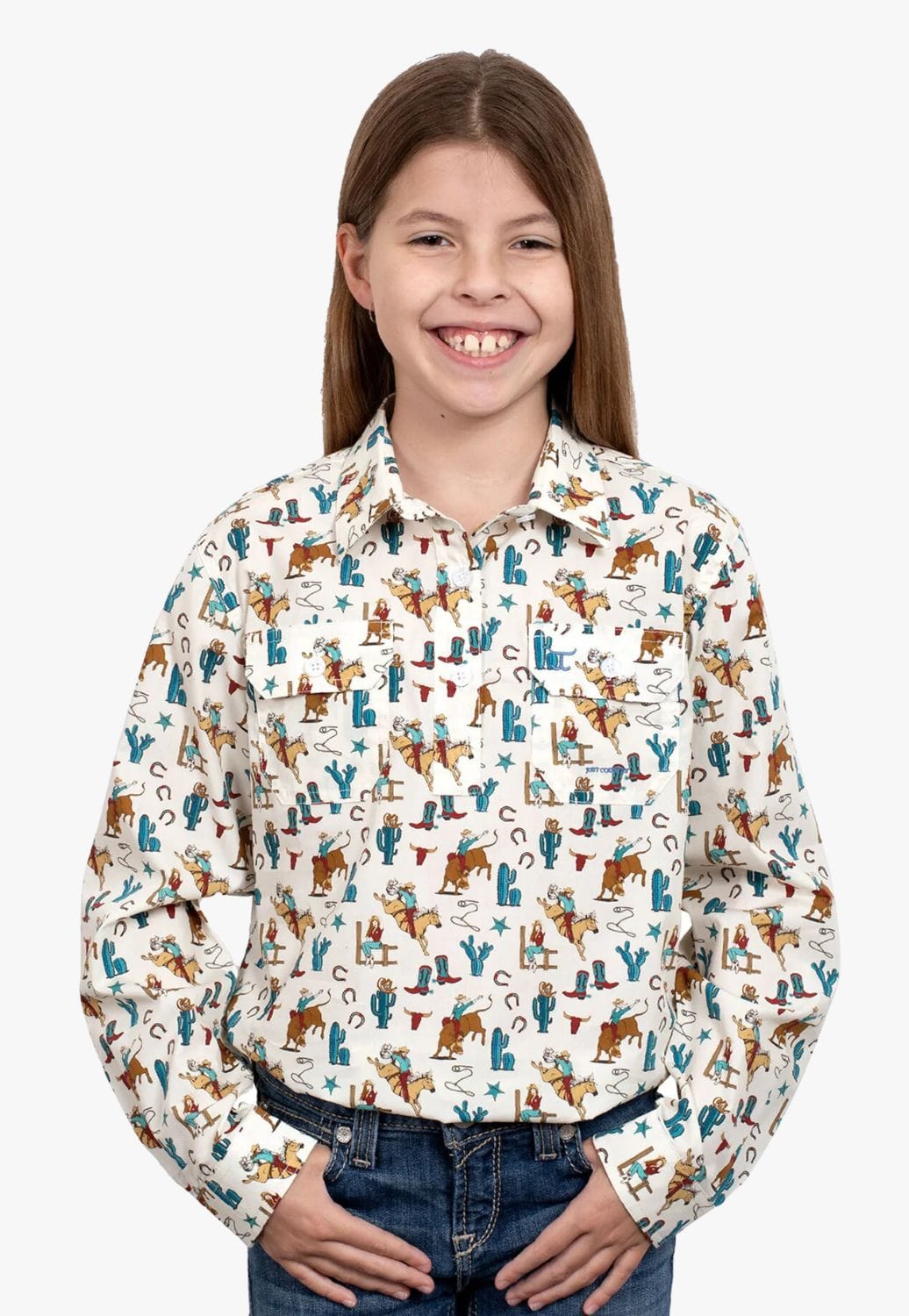 Just Country CLOTHING-Girls Long Sleeve Shirts Just Country Girls Harper Long Sleeve Shirt