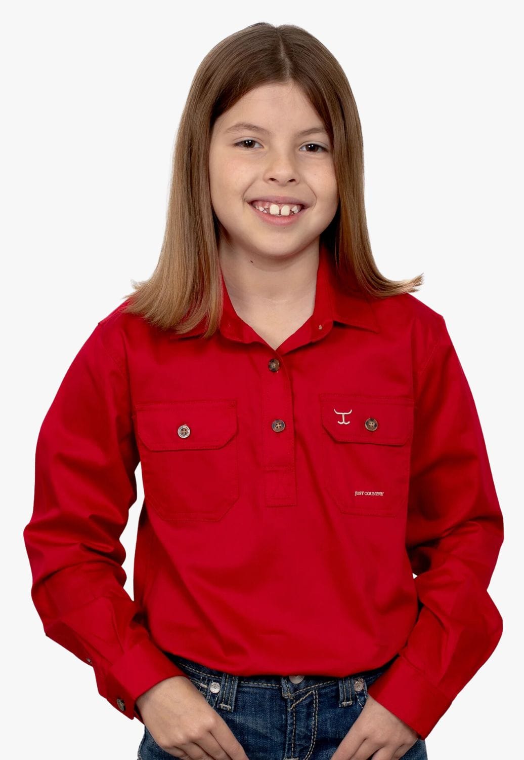 Just Country CLOTHING-Girls Long Sleeve Shirts Just Country Girls Kenzie Workshirt JC60606