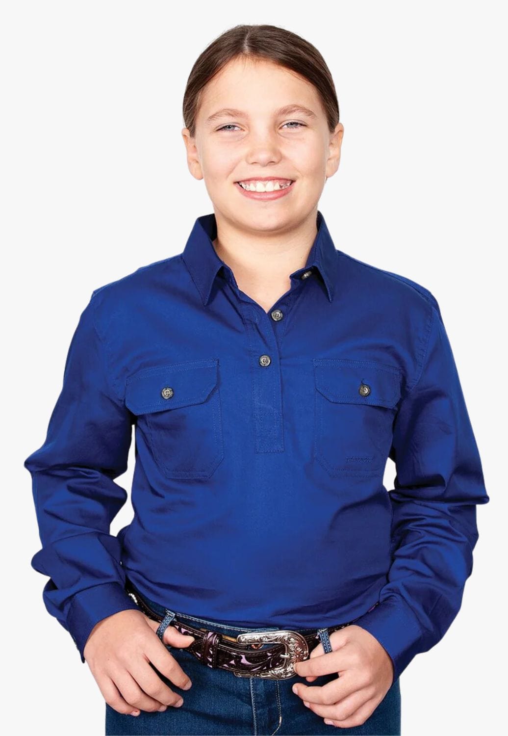 Just Country CLOTHING-Girls Long Sleeve Shirts Just Country Girls Kenzie Workshirt JC60606