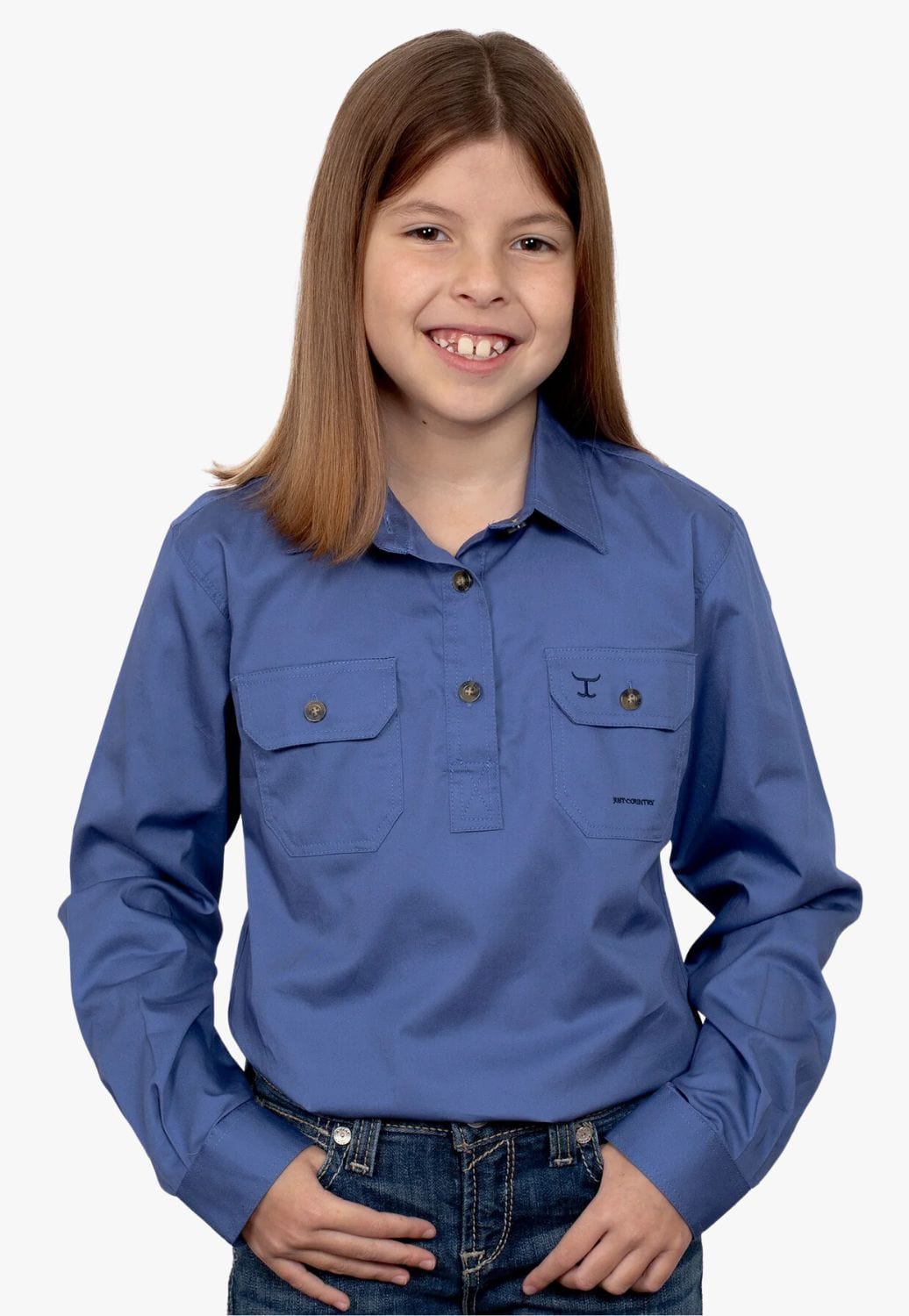 Just Country CLOTHING-Girls Long Sleeve Shirts Just Country Girls Kenzie Workshirt JC60606