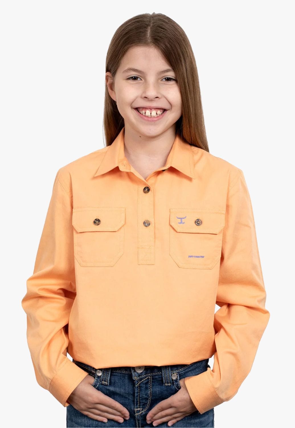 Just Country CLOTHING-Girls Long Sleeve Shirts Just Country Girls Kenzie Workshirt JC60606