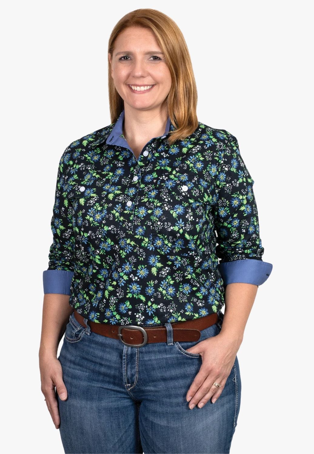 Just Country CLOTHING-Womens Long Sleeve Shirts Just Country Womens Georgie Long Sleeve Workshirt