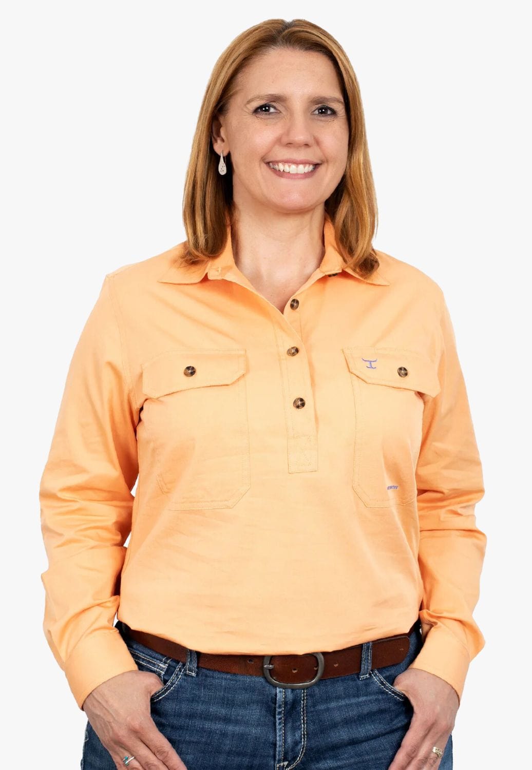 Just Country CLOTHING-Womens Long Sleeve Shirts Just Country Womens Jahna Work Shirt JC50505