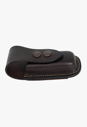 LEGENDS ACCESSORIES-Pocket Knives Brown Leather Knife Horizontal Press Stud Pouch