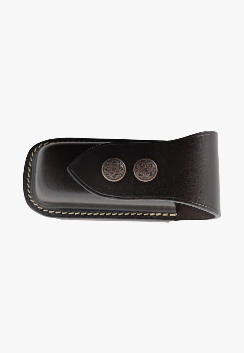 LEGENDS ACCESSORIES-Pocket Knives Brown Leather Knife Horizontal Press Stud Pouch