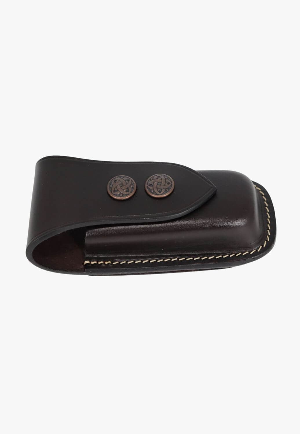 LEGENDS ACCESSORIES-Pocket Knives Brown Leather Knife Horizontal Press Stud Pouch