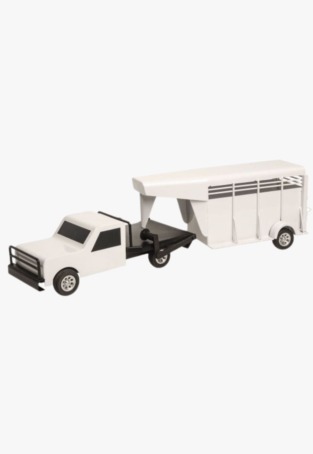 Little Buster Toys TOYS White Little Buster Toys Gooseneck Stock Trailer