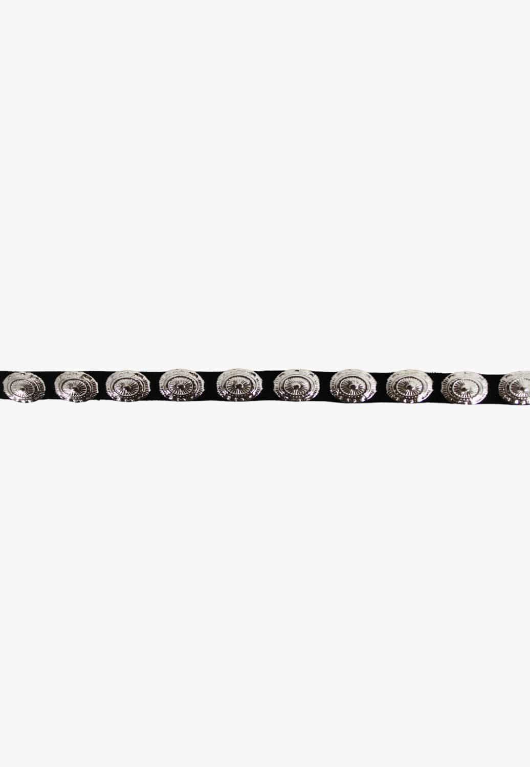 M and F Western ACCESSORIES-Hat Bands Black M and F Western Oval Conchos Suede Leather Hatband
