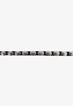 M and F Western ACCESSORIES-Hat Bands Black M and F Western Oval Conchos Suede Leather Hatband