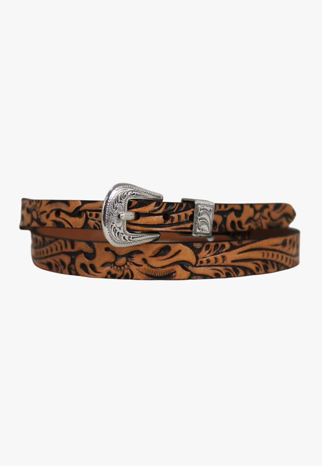 M and F Western ACCESSORIES-Hat Bands Tan M and F Western Tooled Hatband