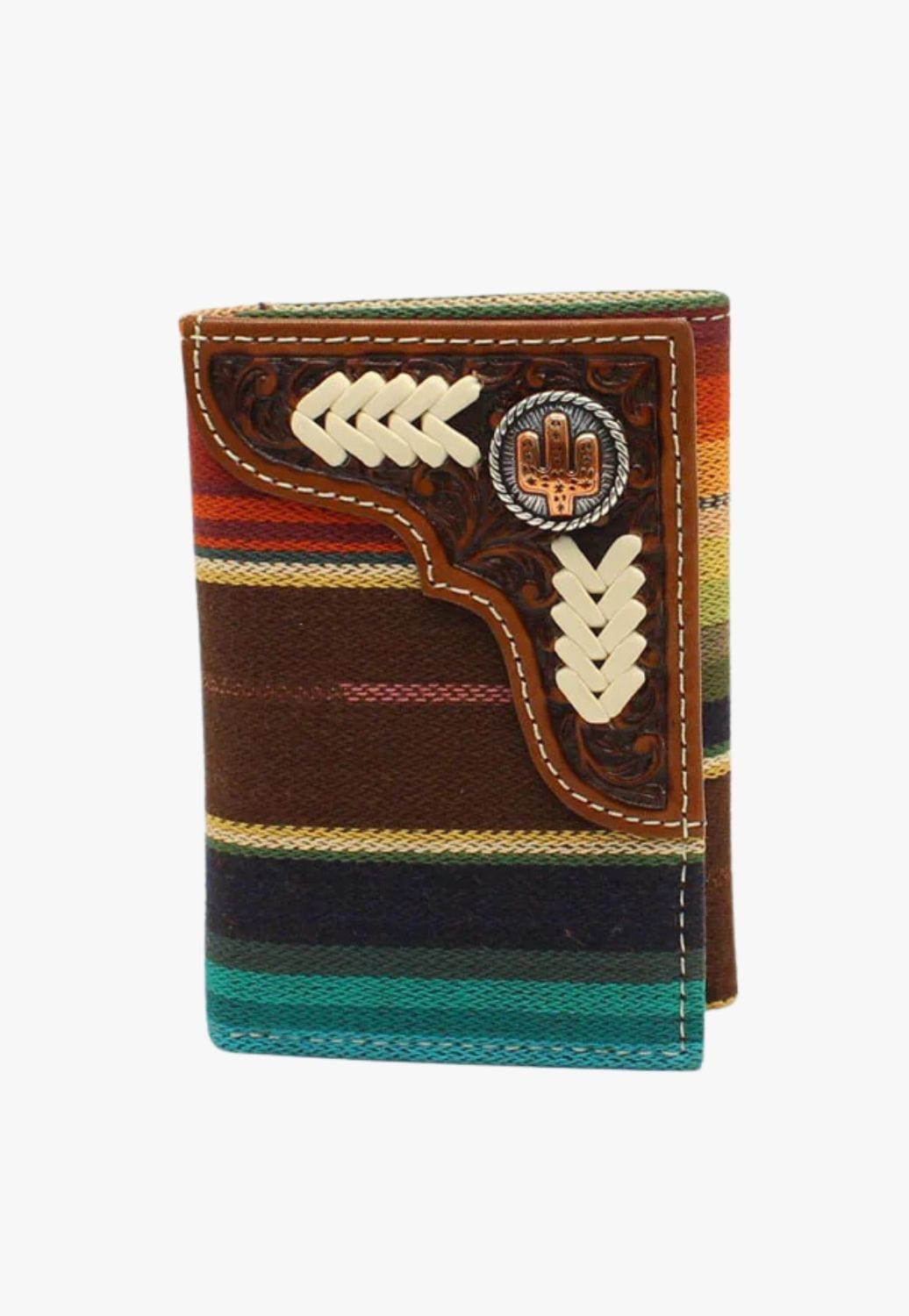 Nocona ACCESSORIES-Mens Wallets Multi Nocona Mens Serape Cactus Concho Trifold Wallet