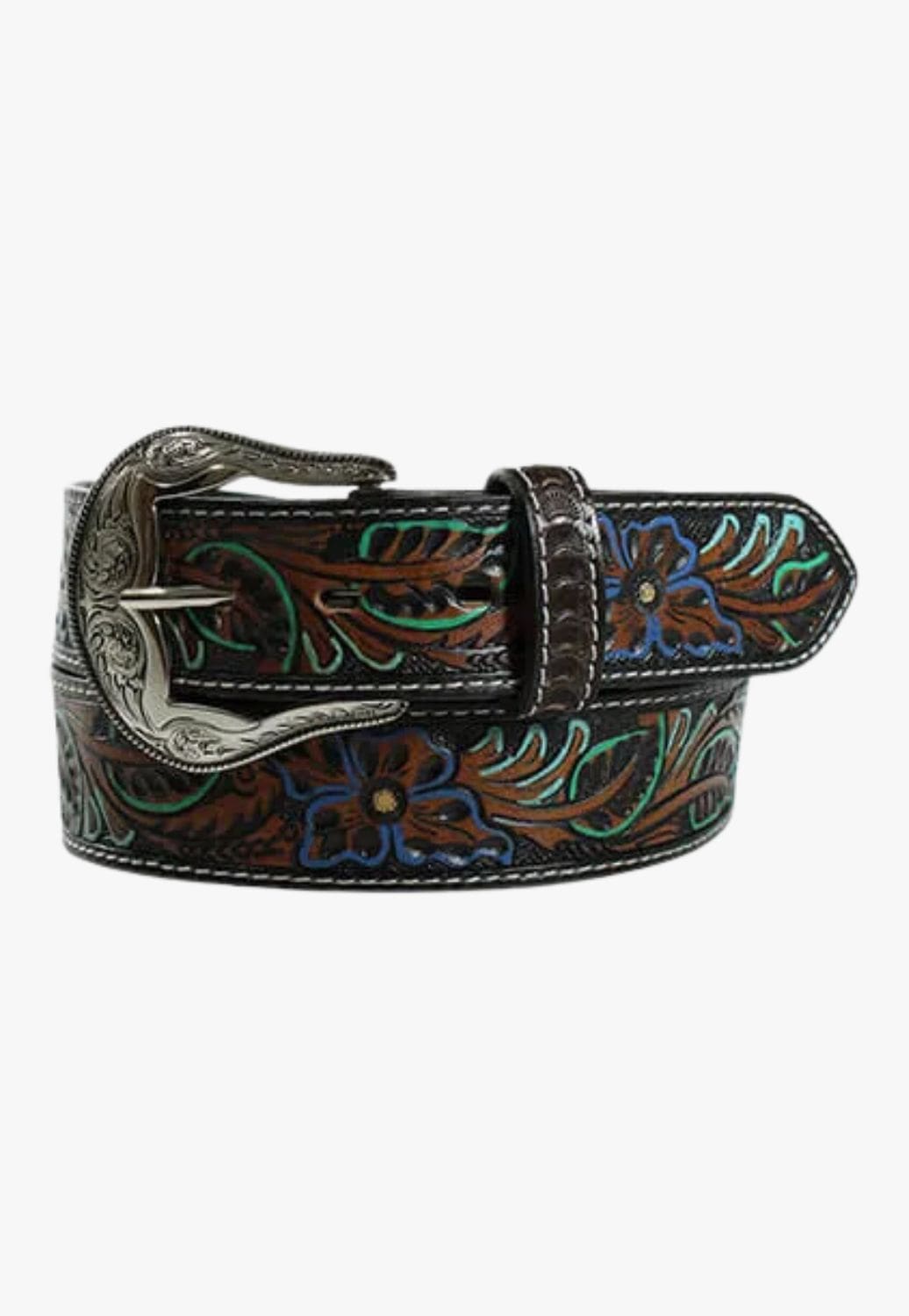 Nocona CLOTHING-Womens Belts Nocona Womens Floral Tooled Belt