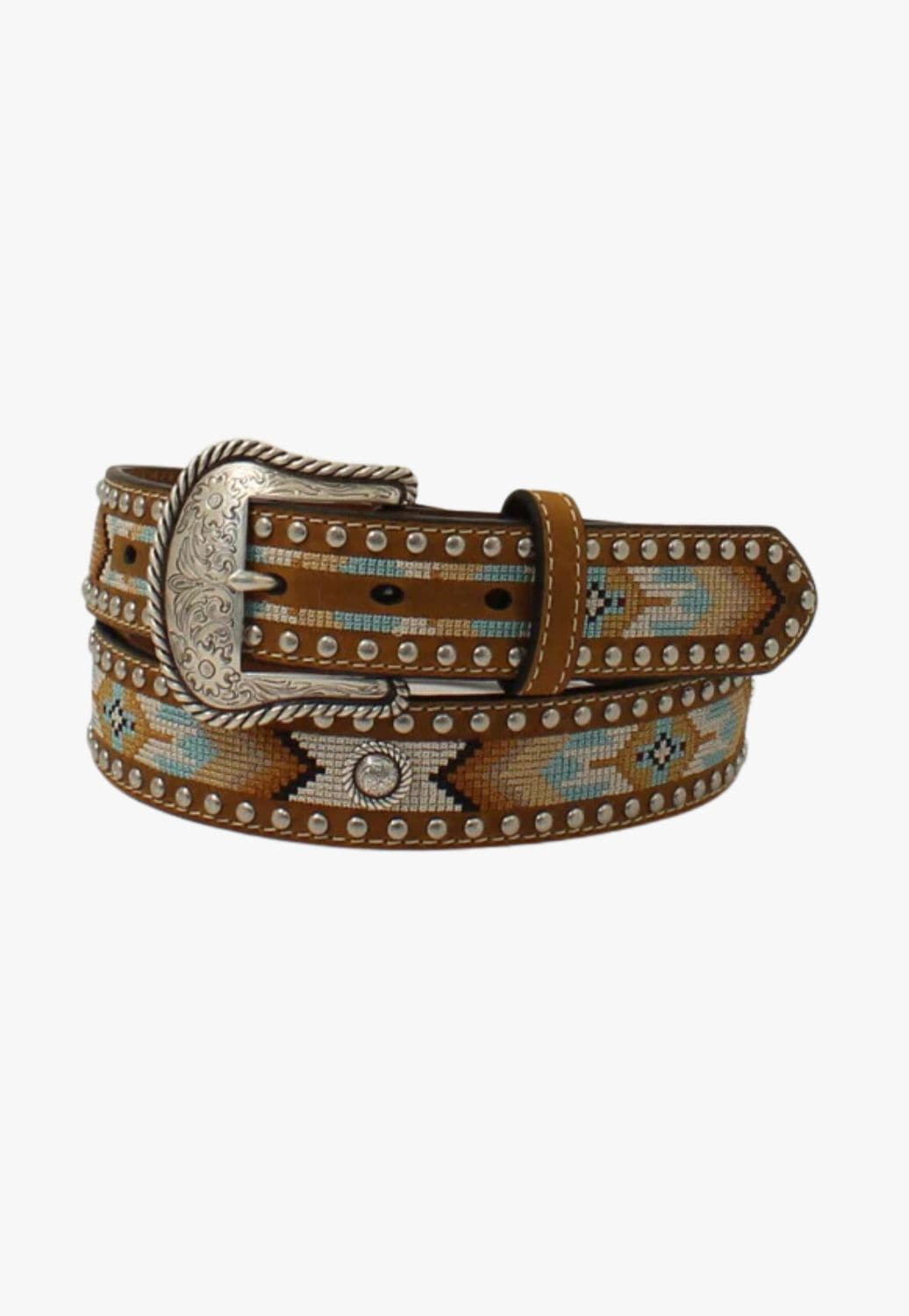 Nocona CLOTHING-Womens Belts Nocona Womens Southwestern Embroidered Concho Belt