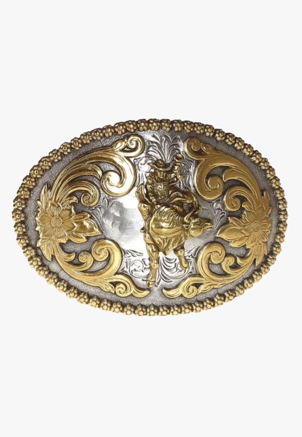 Nocona ACCESSORIES-General Silver/Gold Nocona Adults Bull Rider Belt Buckle