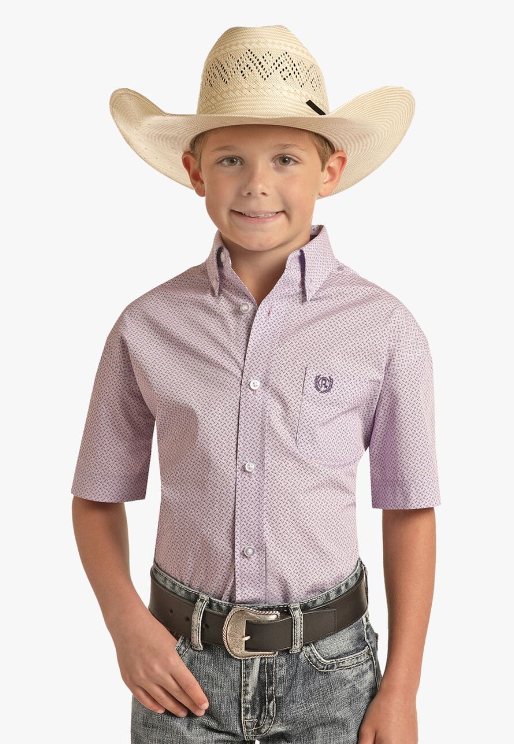 Panhandle CLOTHING-Boys Short Sleeve Shirts Panhandle Boys Ditsy Button Down Short Sleeve Shirt