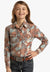 Panhandle CLOTHING-Girls Long Sleeve Shirts Panhandle Girls Paisley Patchwork Snap Long Sleeve Shirt
