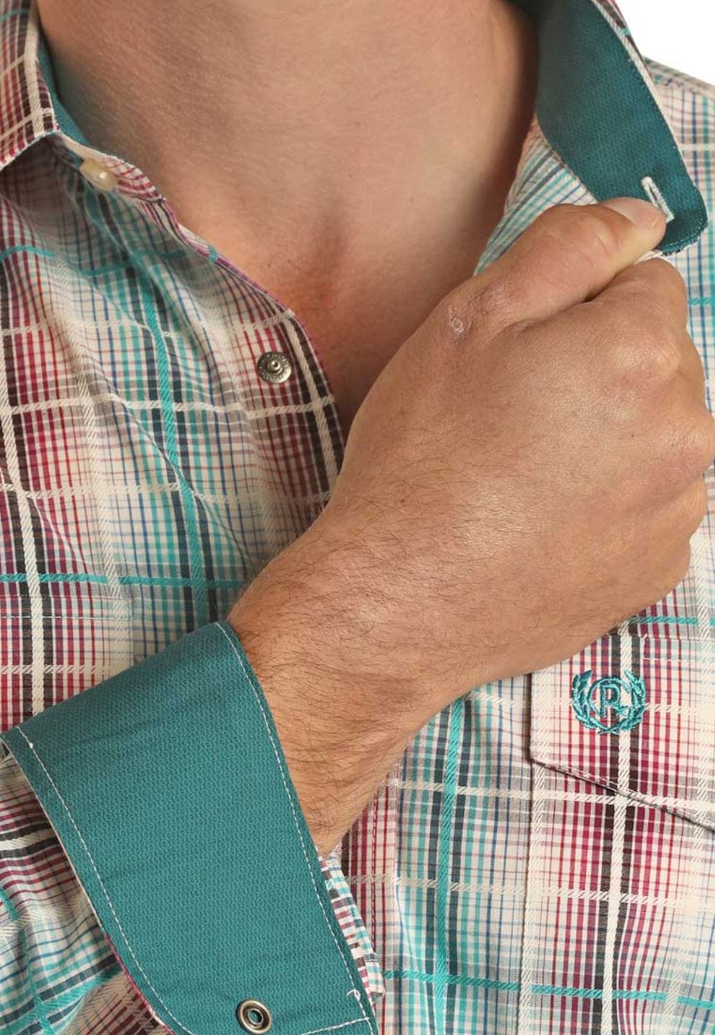 Panhandle CLOTHING-Mens Long Sleeve Shirts Panhandle Mens Plaid Poplin Long Sleeve Shirt