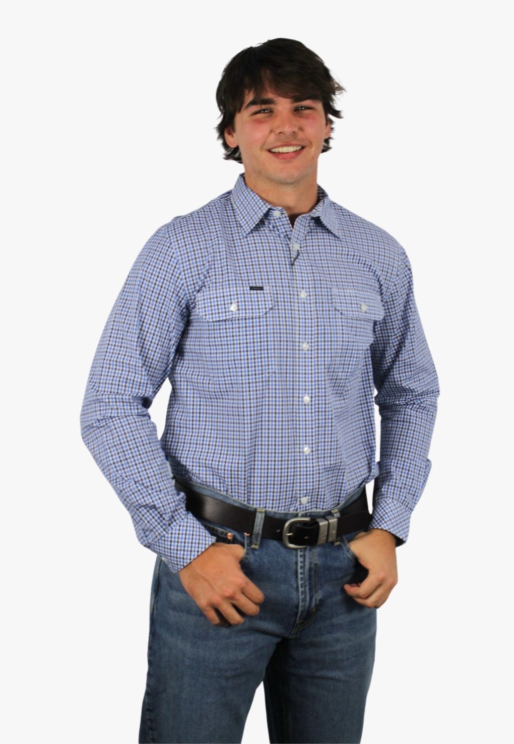 Pilbara CLOTHING-Mens Long Sleeve Shirts Pilbara Mens Check Long Sleeve Shirt