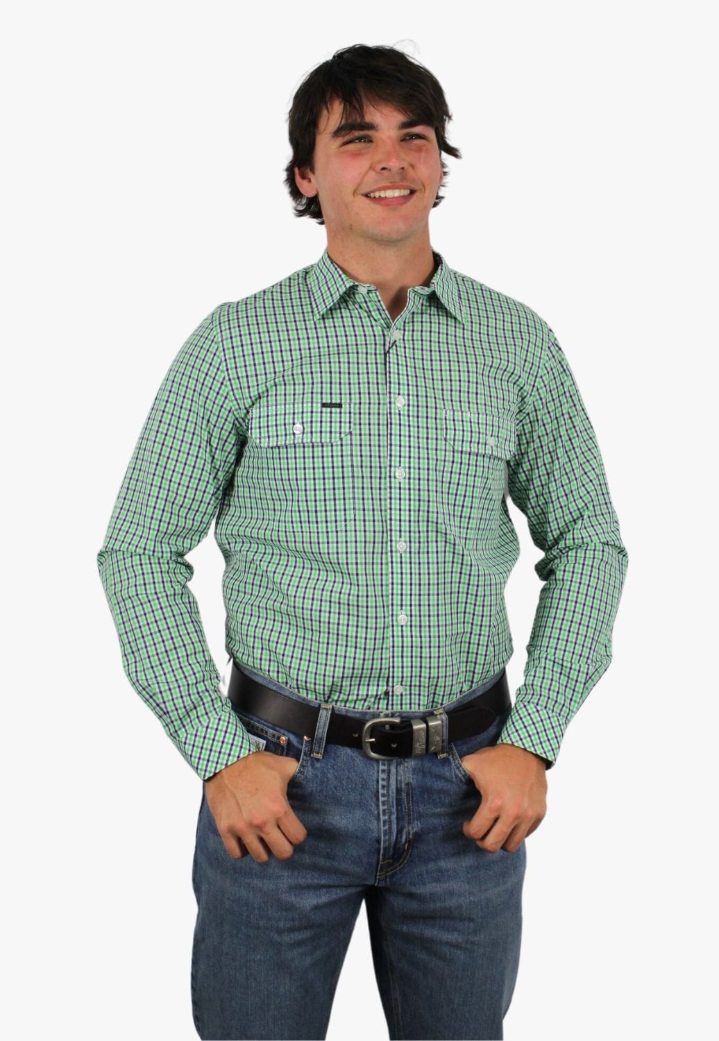 Pilbara CLOTHING-Mens Long Sleeve Shirts Pilbara Mens Check Long Sleeve Shirt