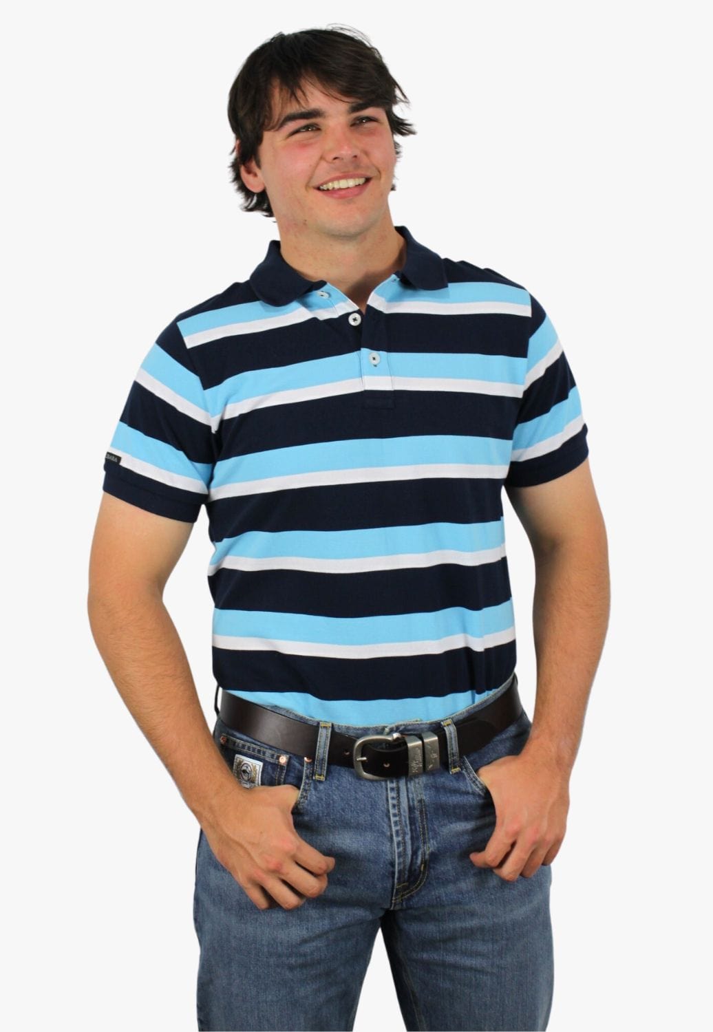 Pilbara CLOTHING-MensPolos Ritemate Mens Stripe Polo