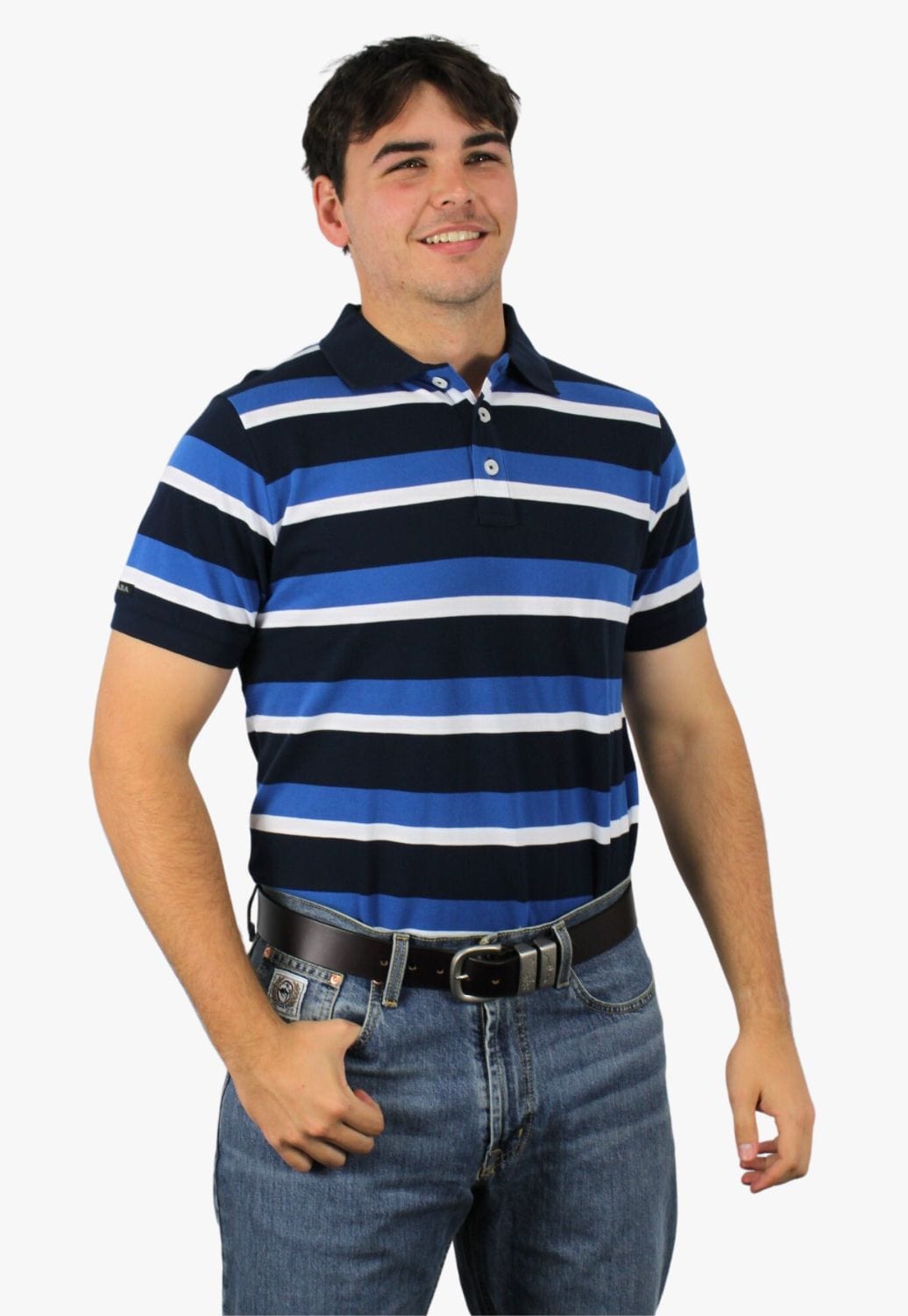 Pilbara CLOTHING-MensPolos Ritemate Mens Stripe Polo