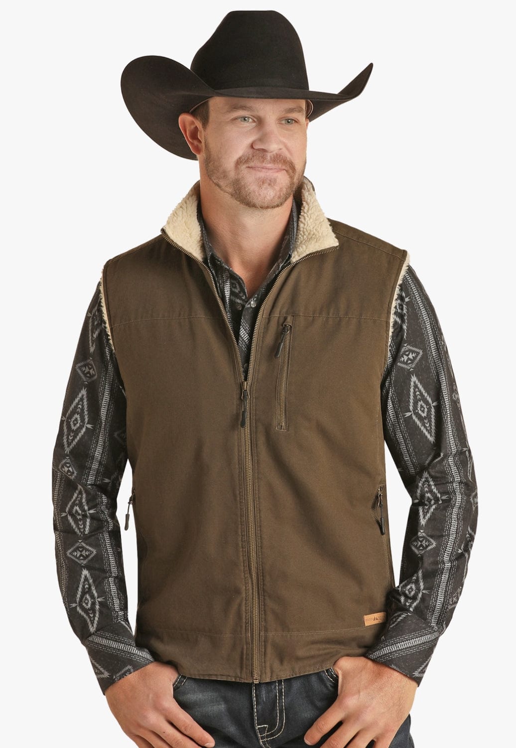 Powder River CLOTHING-Mens Vests Powder River Mens Brushed Cotton Canvas Vest