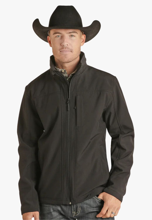 Mountain Warehouse Heren Exodus bedrukte waterdichte Soft Shell jas (Grijs Mountain Warehouse Heren Exodus bedrukte waterdichte Soft Shell jas (Grijs
