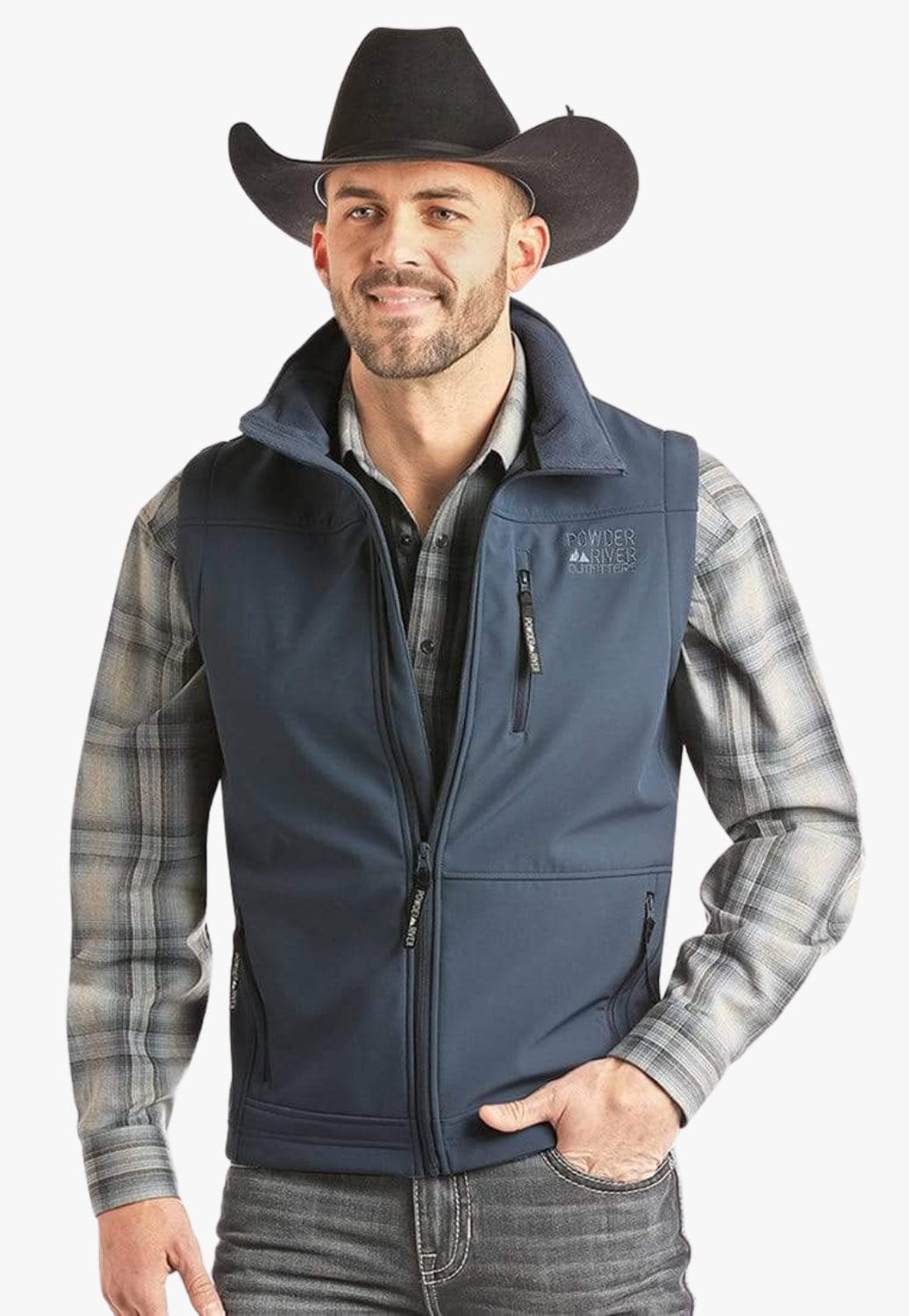 Powder River CLOTHING - Mens Vests S / Blue Powder River Mens Softshell Vest