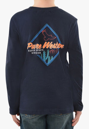 Pure Western CLOTHING-Boys Long Sleeve Shirts Pure Western Boys Long Sleeve T-Shirt