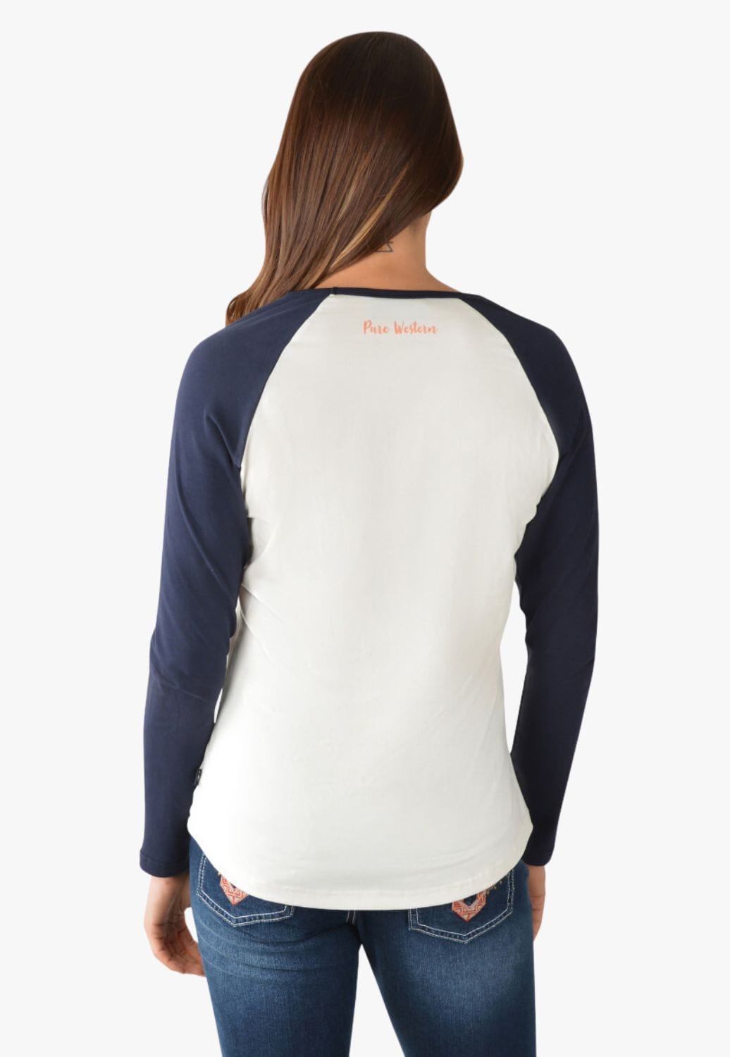 Pure Western CLOTHING-Womens Long Sleeve Shirts Pure Western Womens Jolene Long Sleeve T-Shirt