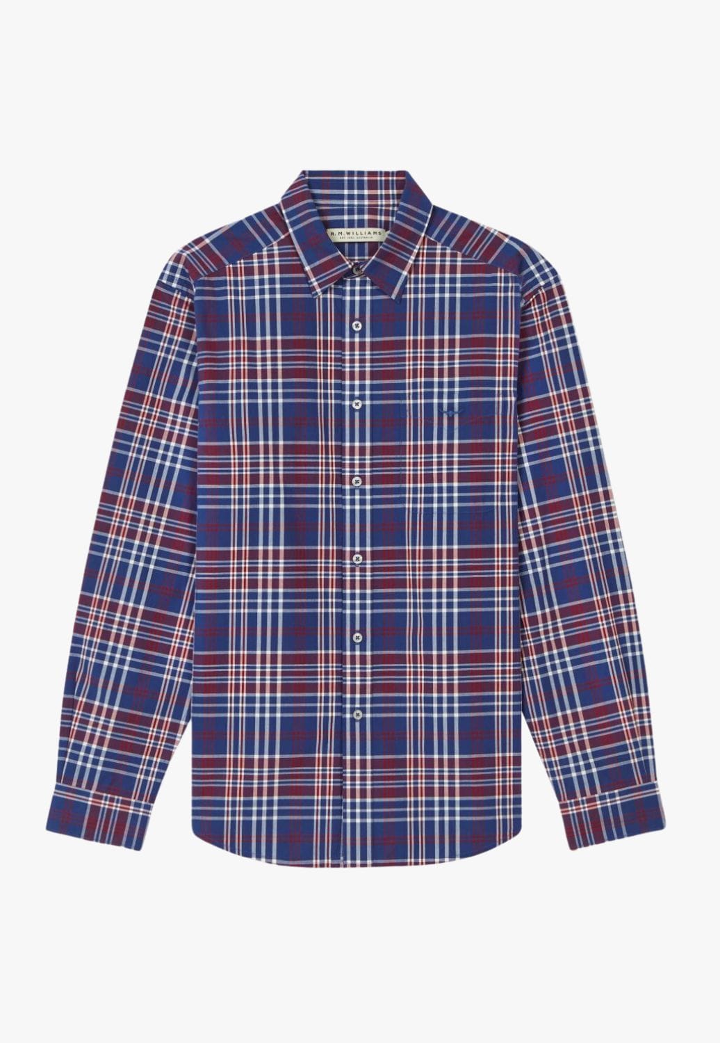 R.M. Williams CLOTHING-Mens Long Sleeve Shirts R.M. Williams Mens Collins Long Sleeve Shirt