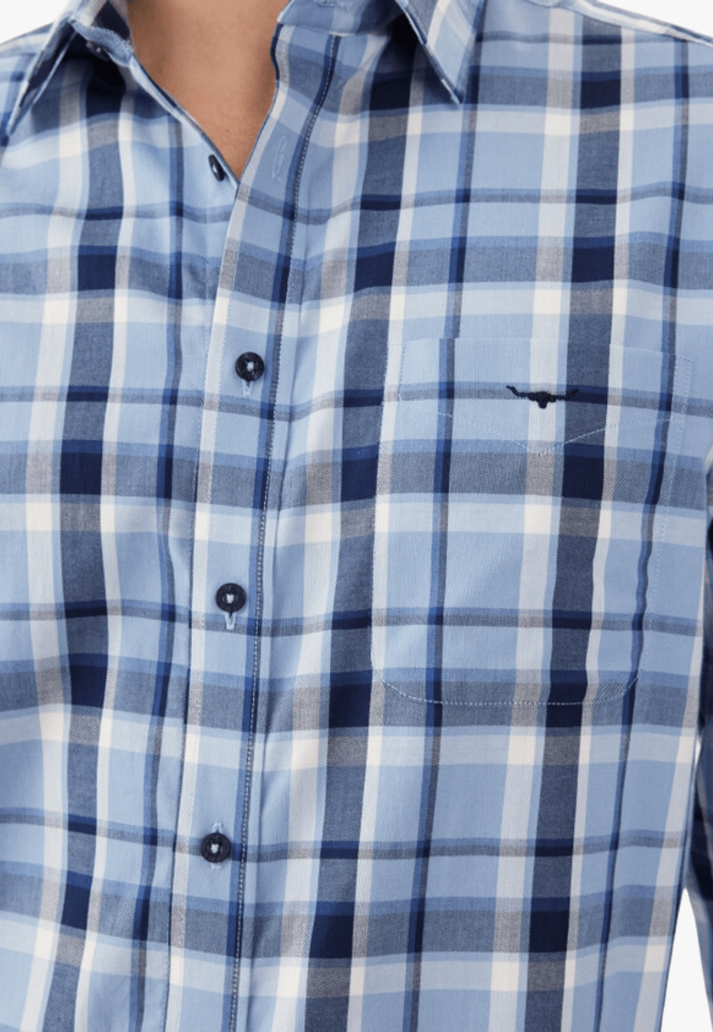 R.M. Williams CLOTHING-Mens Long Sleeve Shirts R.M. Williams Mens Collins Long Sleeve Shirt