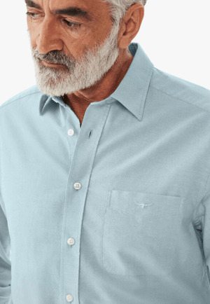 R.M. Williams CLOTHING-Mens Long Sleeve Shirts R.M. Williams Mens Collins Long Sleeve Shirt