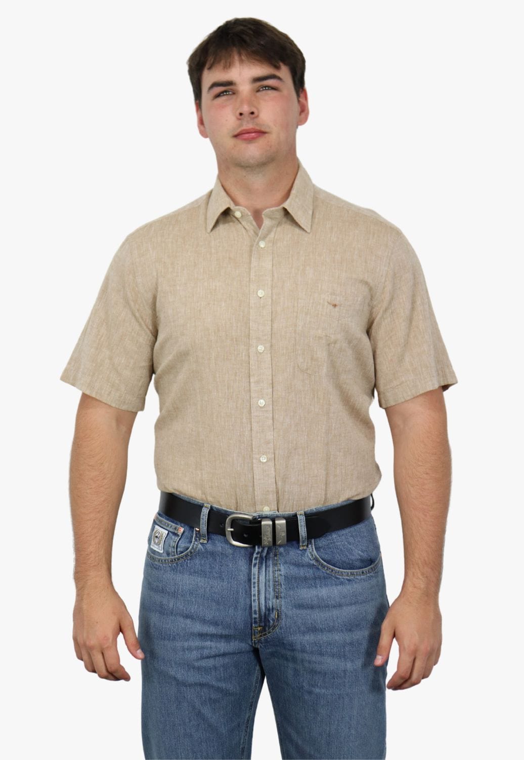 R.M. Williams CLOTHING-Mens Short Sleeve Shirts R.M. Williams Mens Hervey Short Sleeve Shirt
