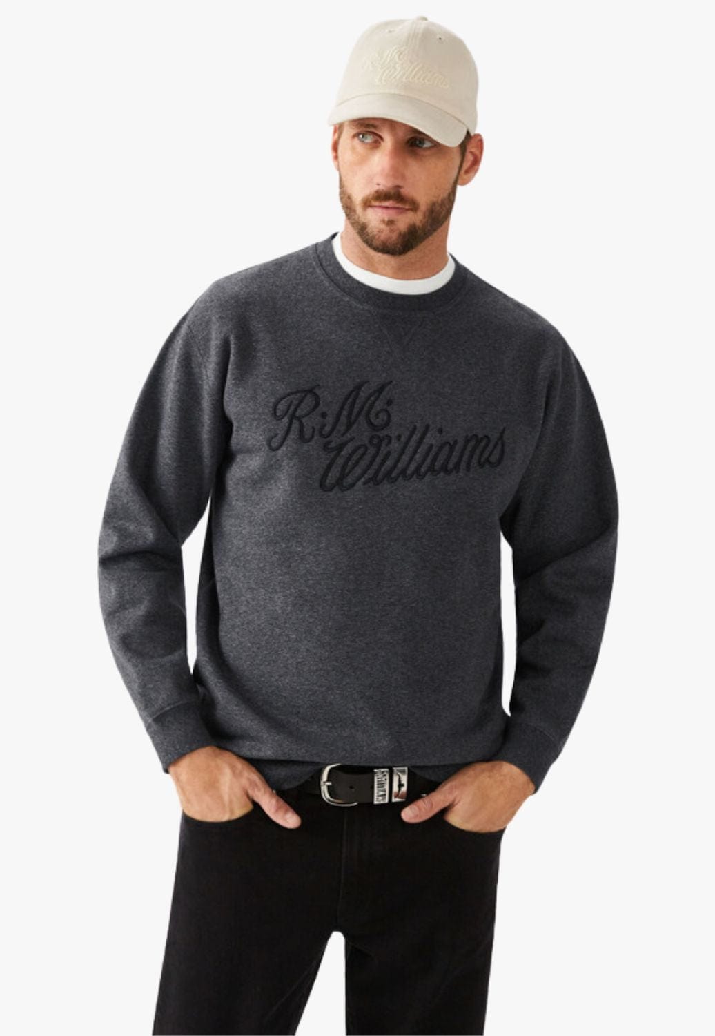 R.M. Williams CLOTHING-Mens Pullovers R.M. Williams Mens Script Crew