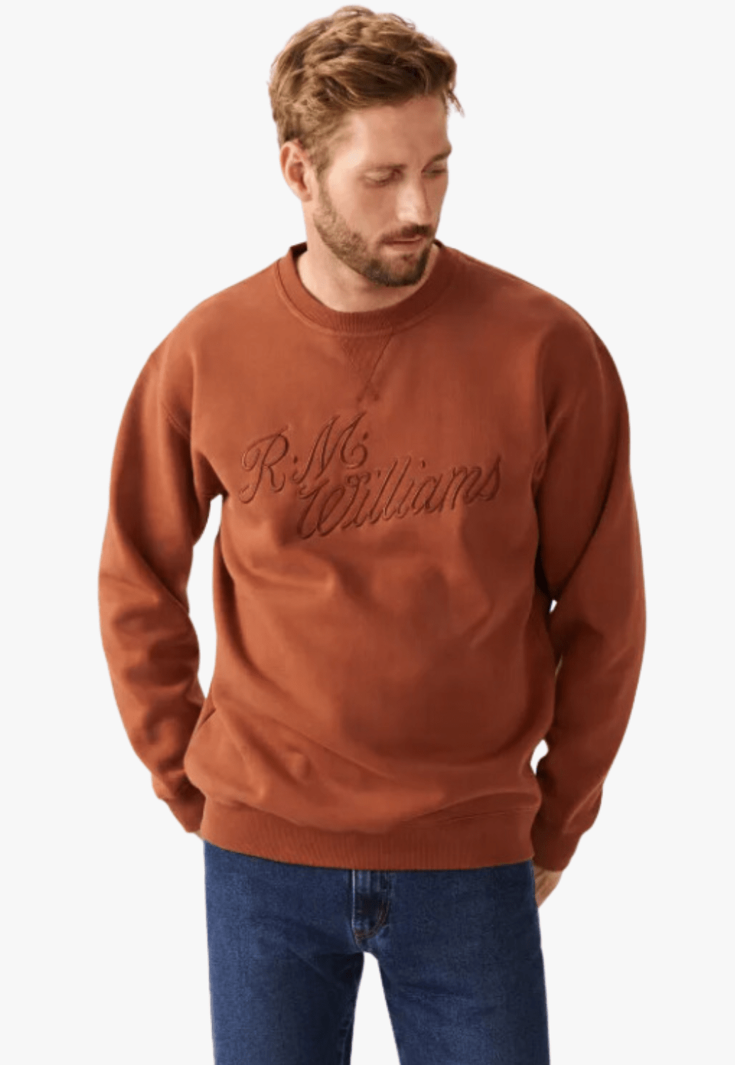 R.M. Williams CLOTHING-Mens Pullovers R.M. Williams Mens Script Crew