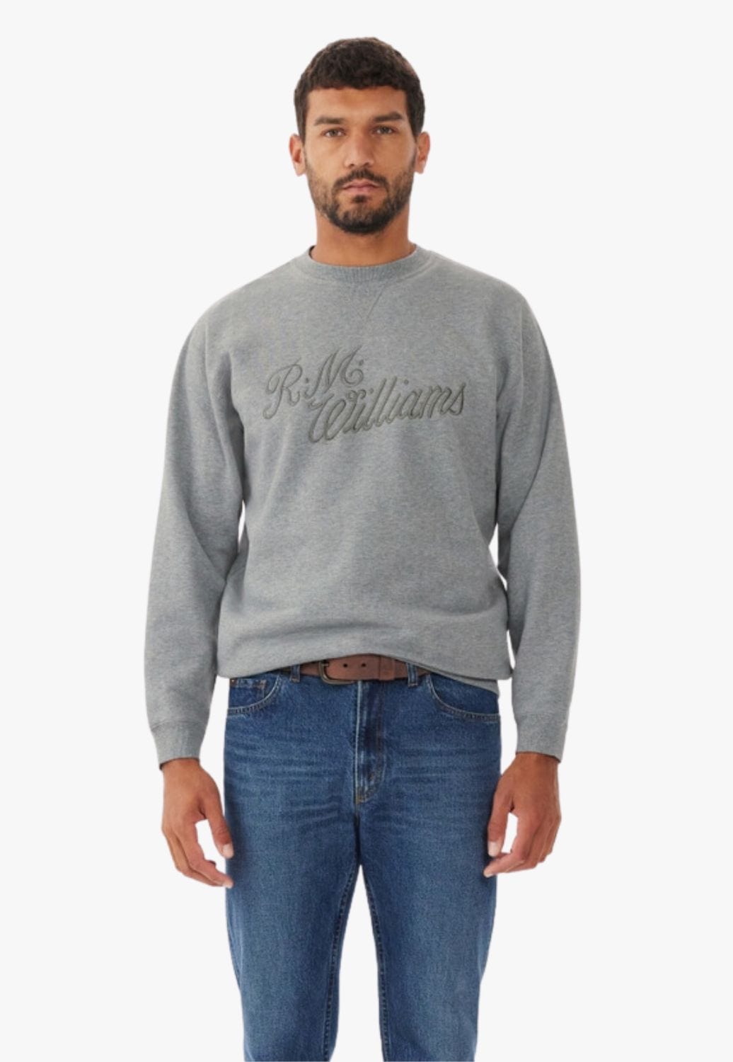 R.M. Williams CLOTHING-Mens Pullovers R.M. Williams Mens Script Crew