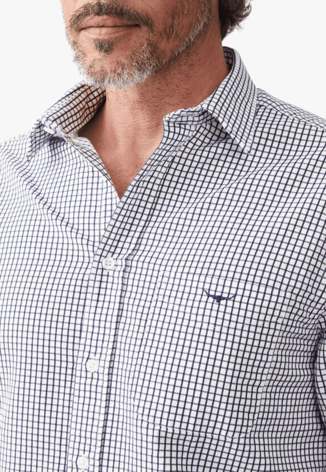 R.M. Williams CLOTHING-Mens Long Sleeve Shirts RM Williams Mens Collins Long Sleeve Shirt