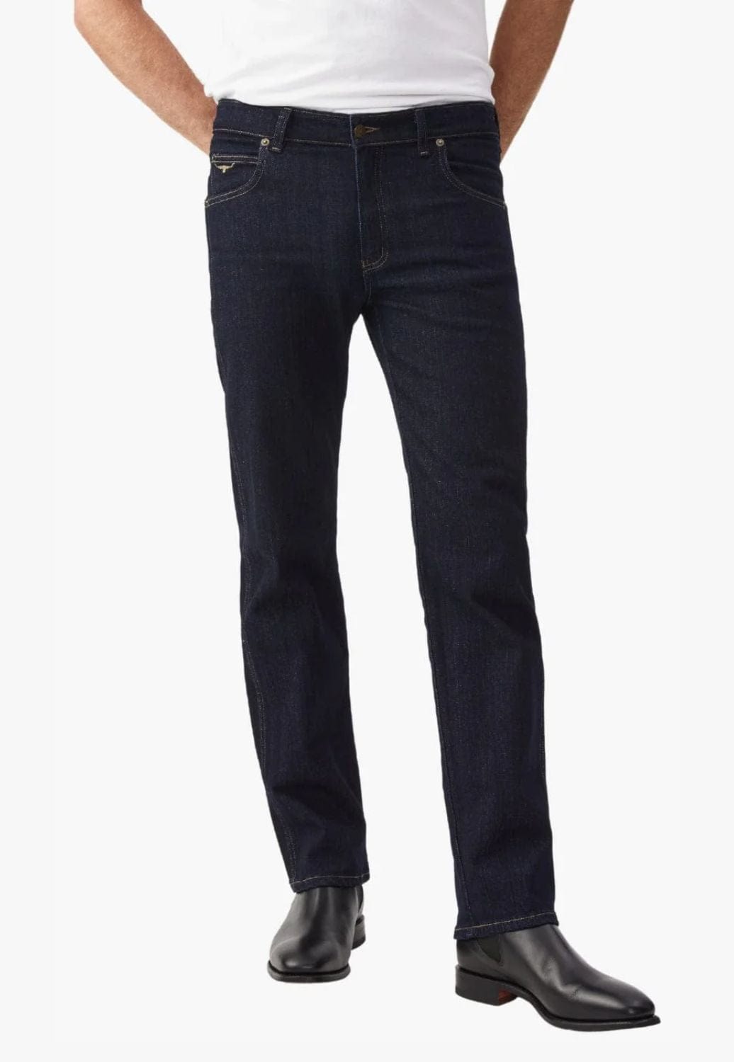 R.M. Williams CLOTHING-Mens Jeans RM Williams Mens Linesman Stretch Denim Jean Slim Fit