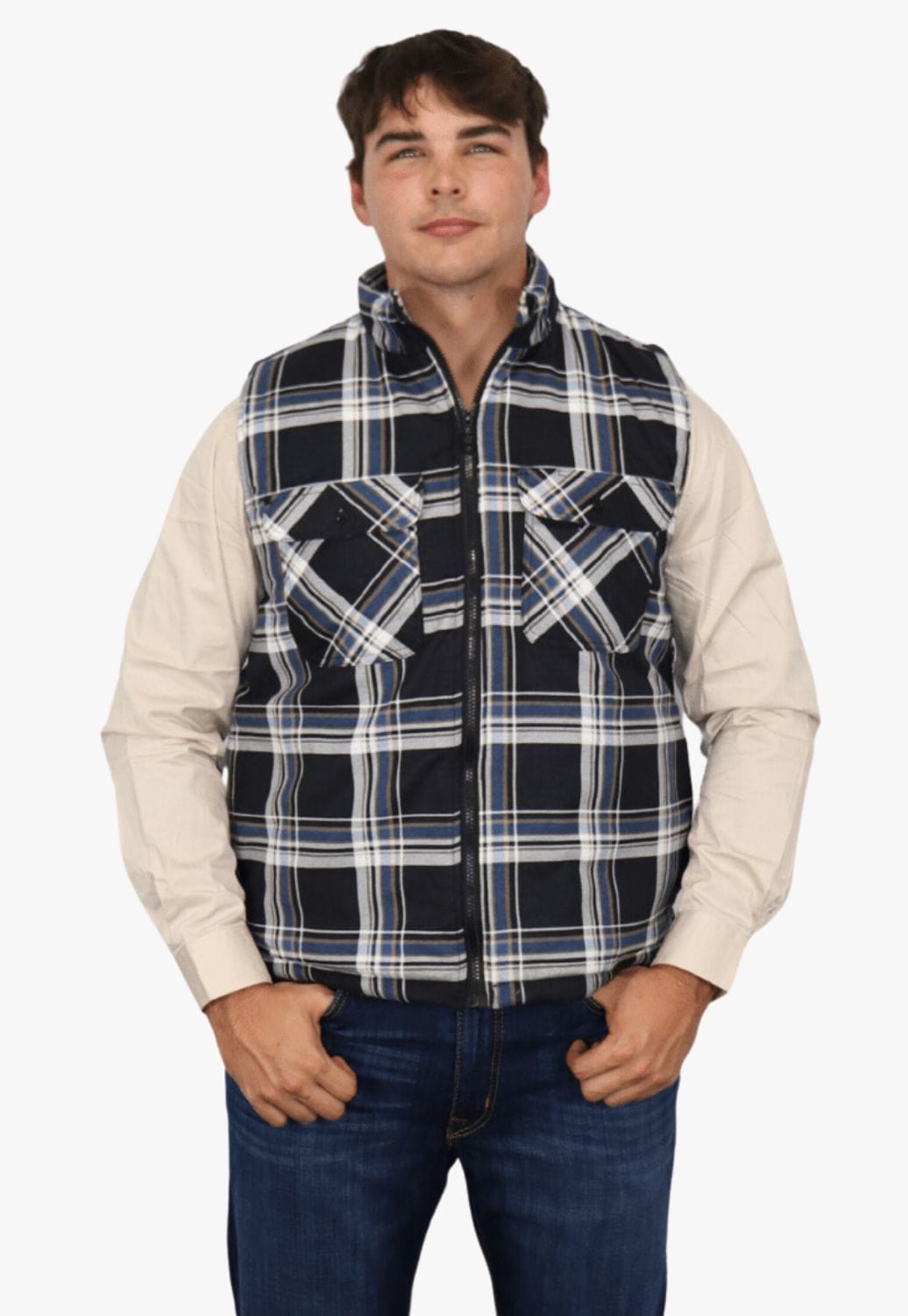 Ritemate CLOTHING - Mens Vests Ritemate Quilted Flannelette Vest