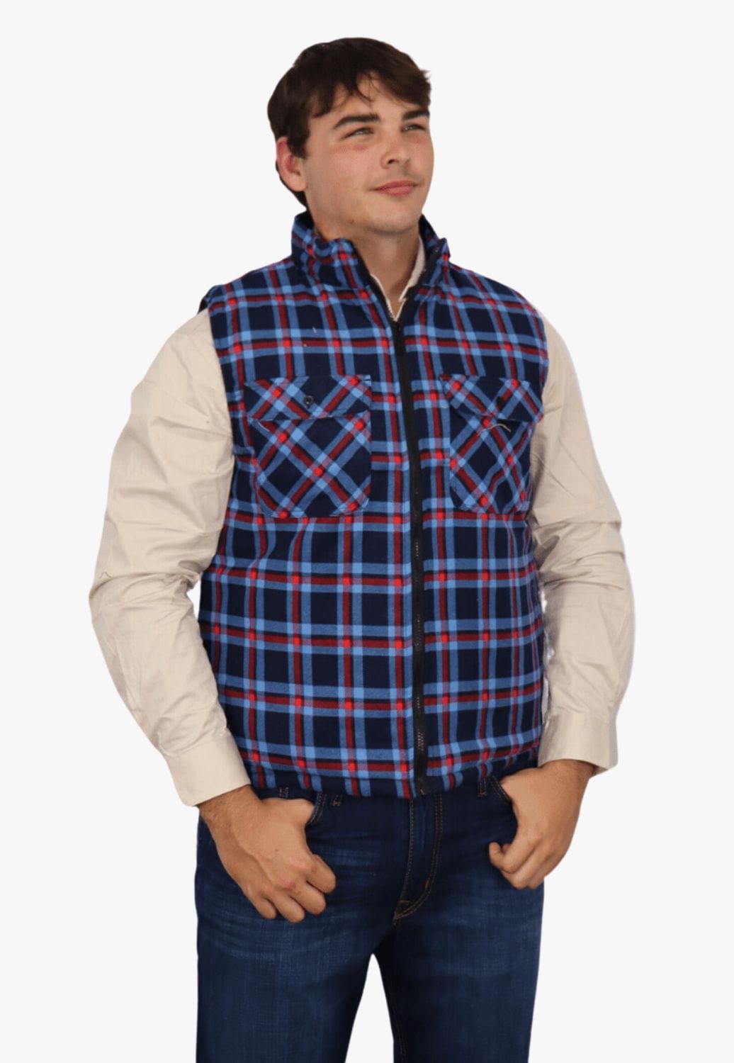 Ritemate CLOTHING - Mens Vests Ritemate Quilted Flannelette Vest