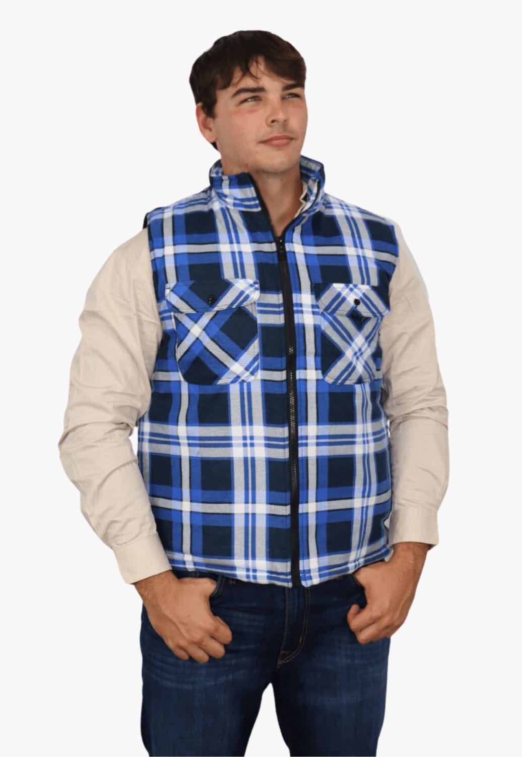 Ritemate CLOTHING - Mens Vests Ritemate Quilted Flannelette Vest