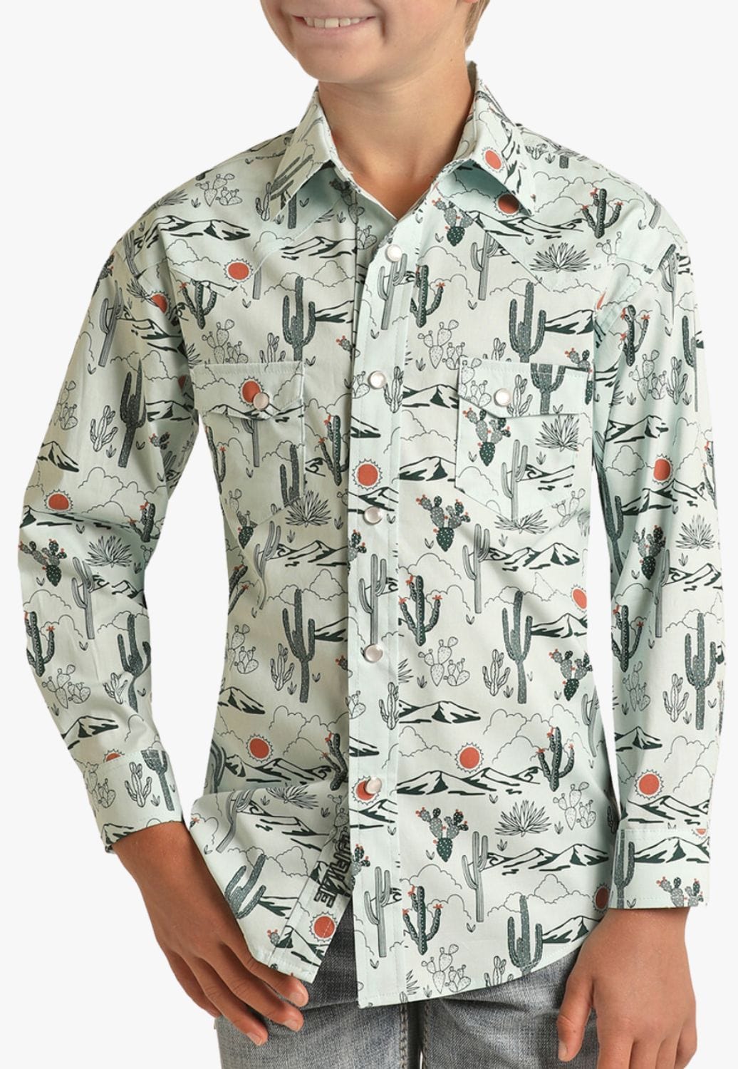 Rock and Roll CLOTHING-Boys Long Sleeve Shirts Rock and Roll Boys Dale Brisby Snap Long Sleeve Shirt