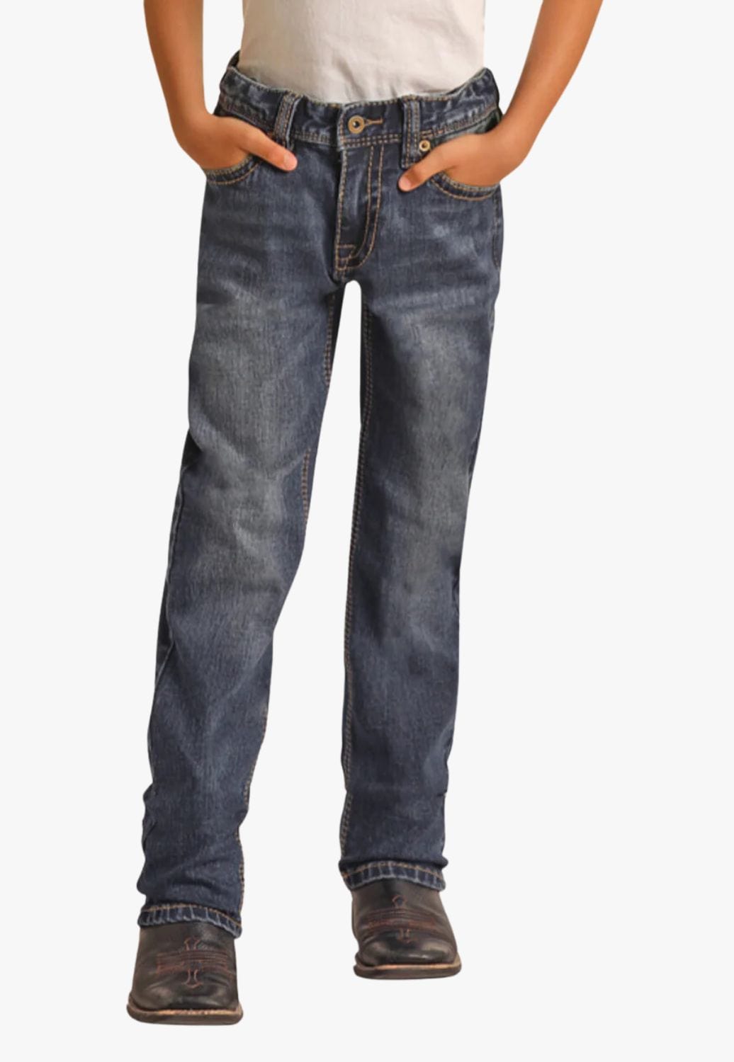 Rock and Roll CLOTHING-Boys Jeans Rock and Roll Boys Hooey Slim Fit Straight Bootcut Jean