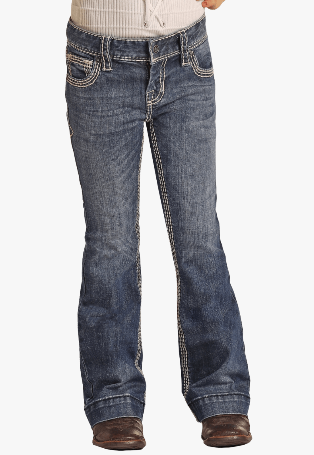 Rock and Roll CLOTHING-Girls Jeans Rock and Roll Girls Embroidered Trouser Jean