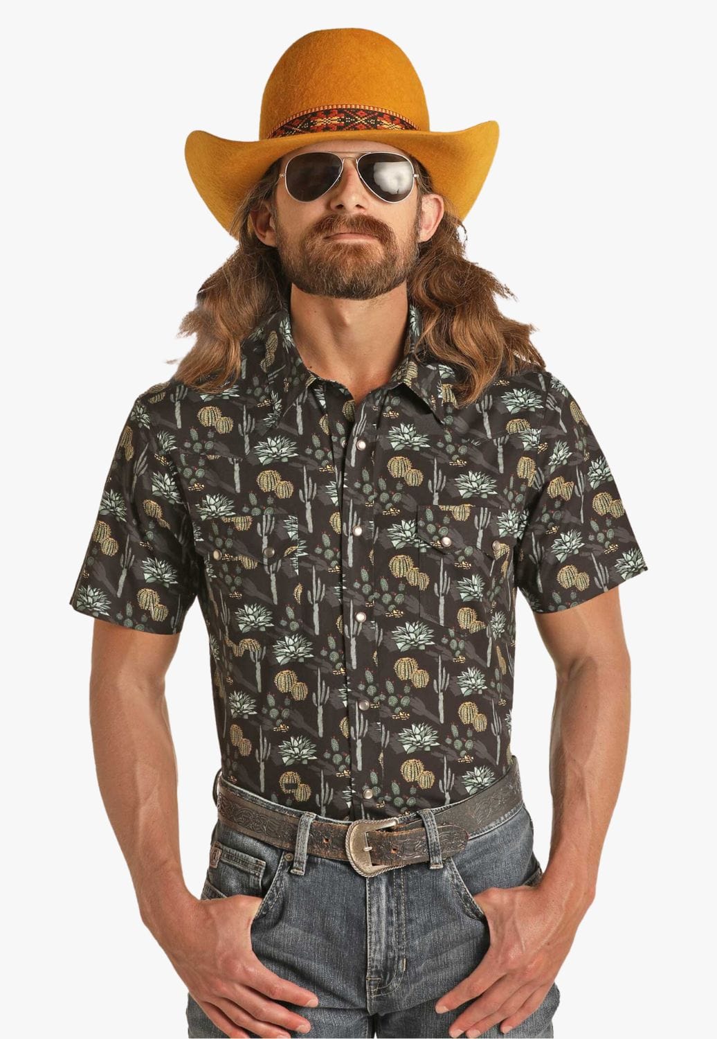 Rock and Roll CLOTHING-Mens Short Sleeve Shirts Rock and Roll Mens Dale Brisby Snap Short Sleeve Shirt